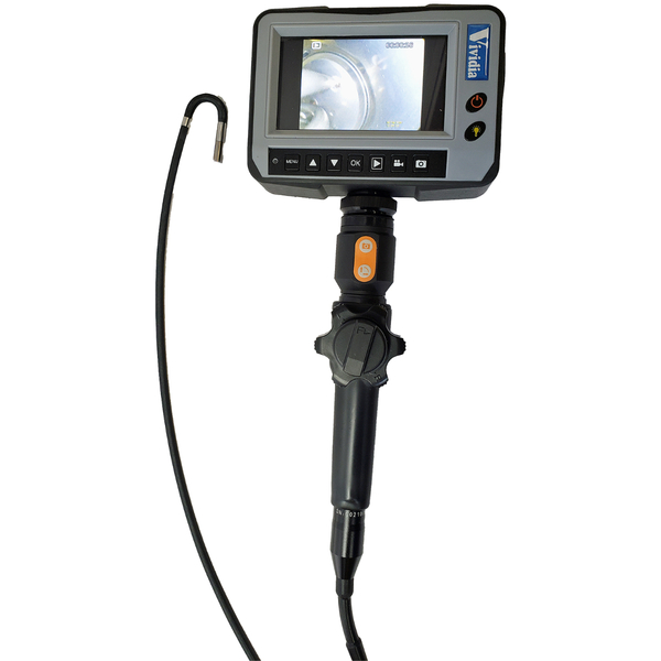 Vividia Articulating LCD Dual Camera Borescope, ⌀ 6mm, 5ft Long, Two-Way BD-2-6015